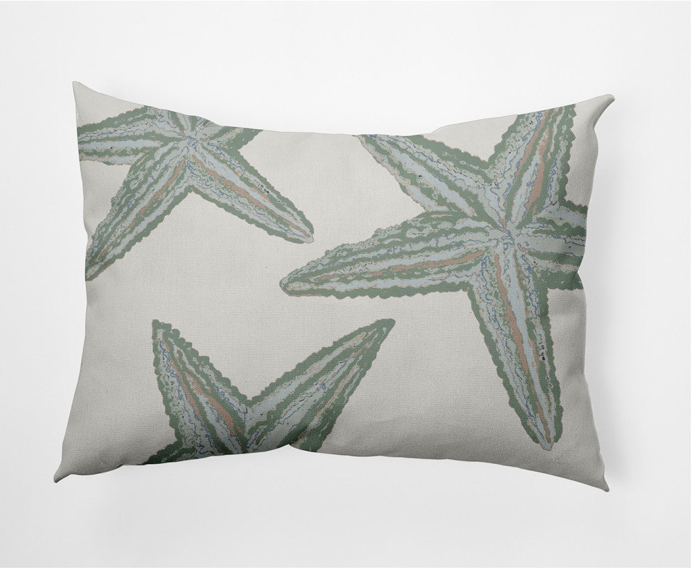 14x20" Starfish Constellation Nautical Decorative Indoor Pillow, Sage