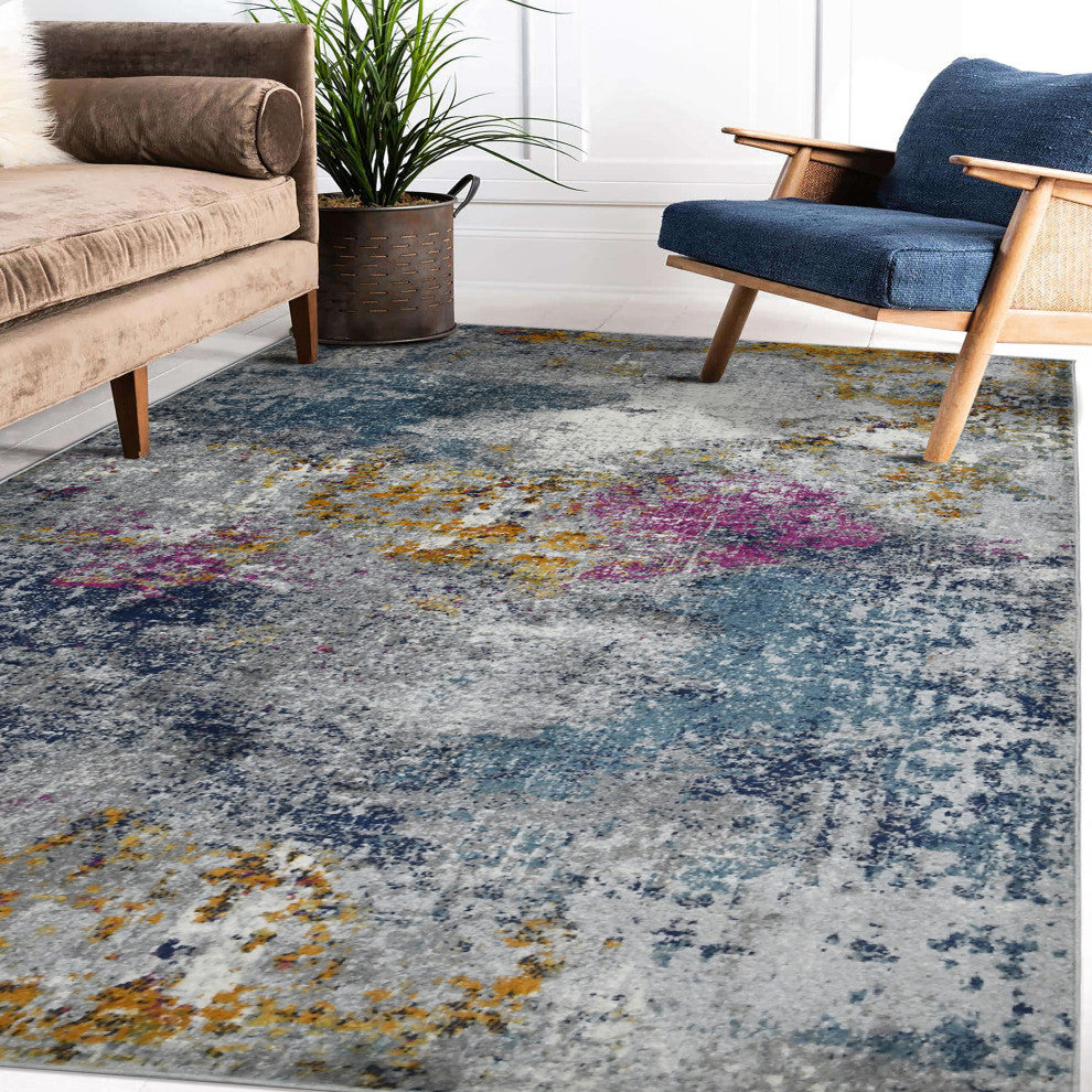 Montana Lizette Area Rug, Blue, 7'10" x 10'10", Abstract