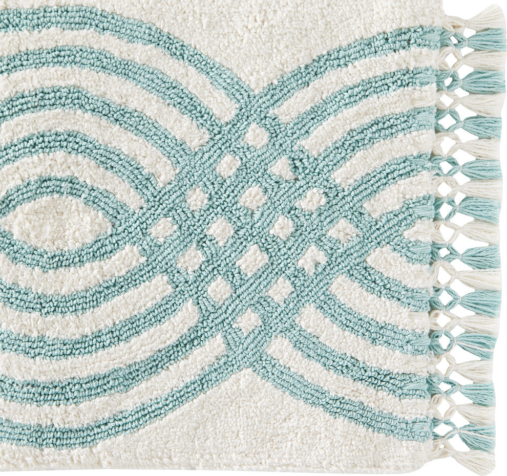 SKL Home Fringed Waves Rug, Aqua