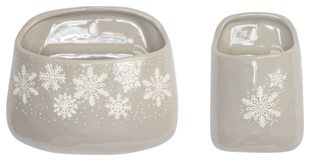Wall Pocket, 2-Piece Set, 5"Lx7.5"H, 7.75"Lx9"H Stoneware