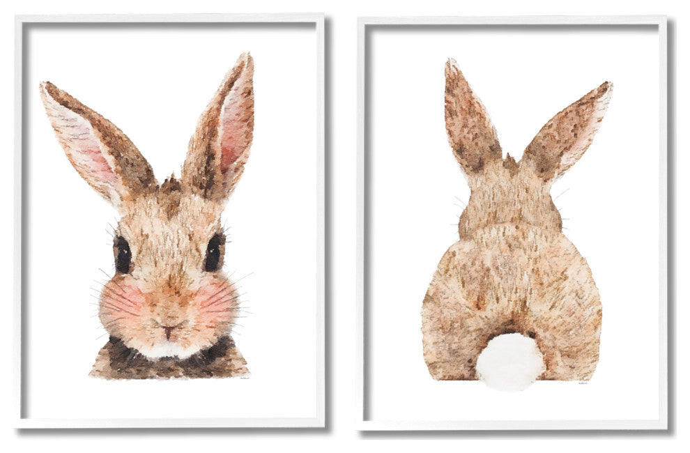 Cute Bunny with Cotton Tail Back Blushing Rabbit,16 x 20