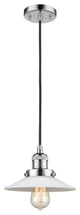Halophane 1-Light Mini Pendant, Polished Chrome, Matte White Halophane