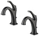 Kraus Arlo Single Handle Basin Faucet, Lift Rod Drain, Matte Black, Set of 2