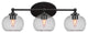 Capri 3-Light Bath Bar, Matte Black/Clear Bubble