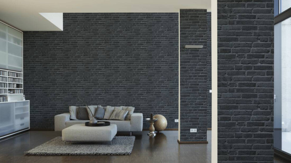 Textured Wallpaper Faux Featuring Brick Wall, 942833