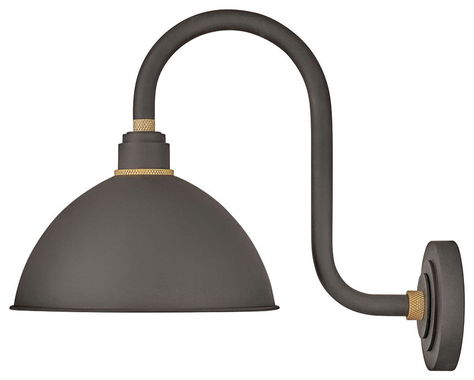 Hinkley Foundry Dome Medium Tall Gooseneck Barn Light, Museum Bronze