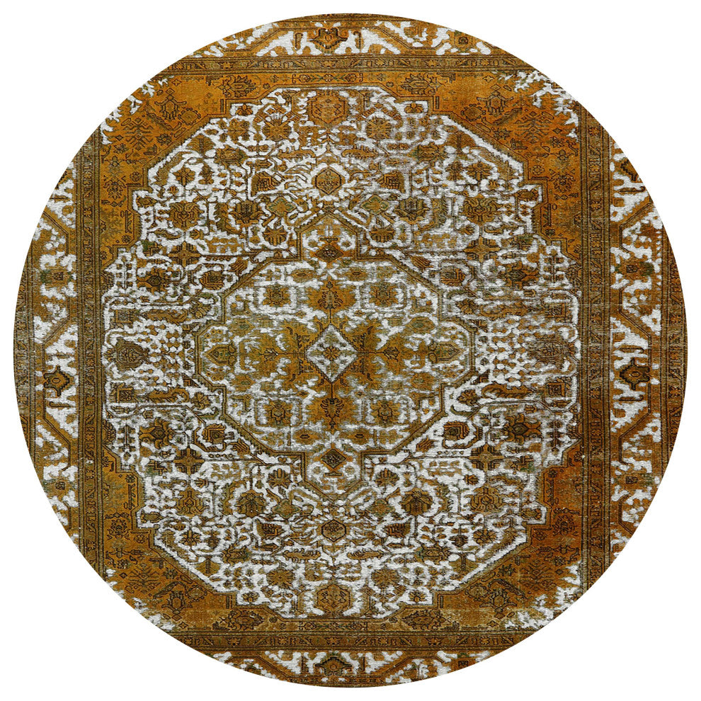 Ahgly Company Indoor Round Mid-Century Modern Area Rugs, 7' Round