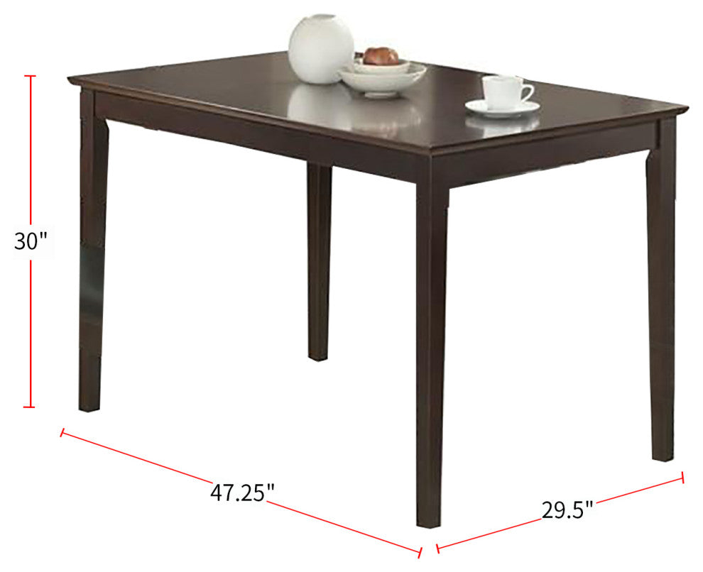 5 Piece Dining Set with Bench, Cappuccino and Dark Brown