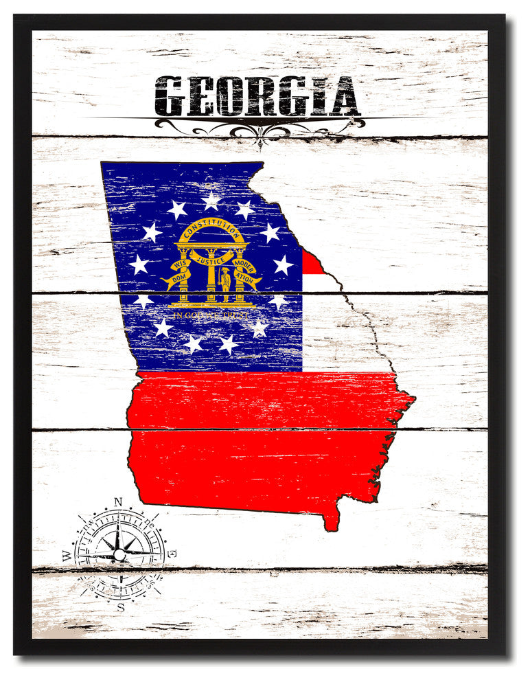 Georgia State Flag Canvas, 13"x17"