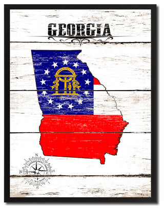 Georgia State Flag Canvas, 13"x17"