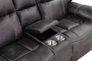 Kimberly Reclining Loveseat, Dark Graphite
