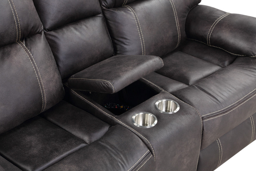 Kimberly Reclining Loveseat, Dark Graphite