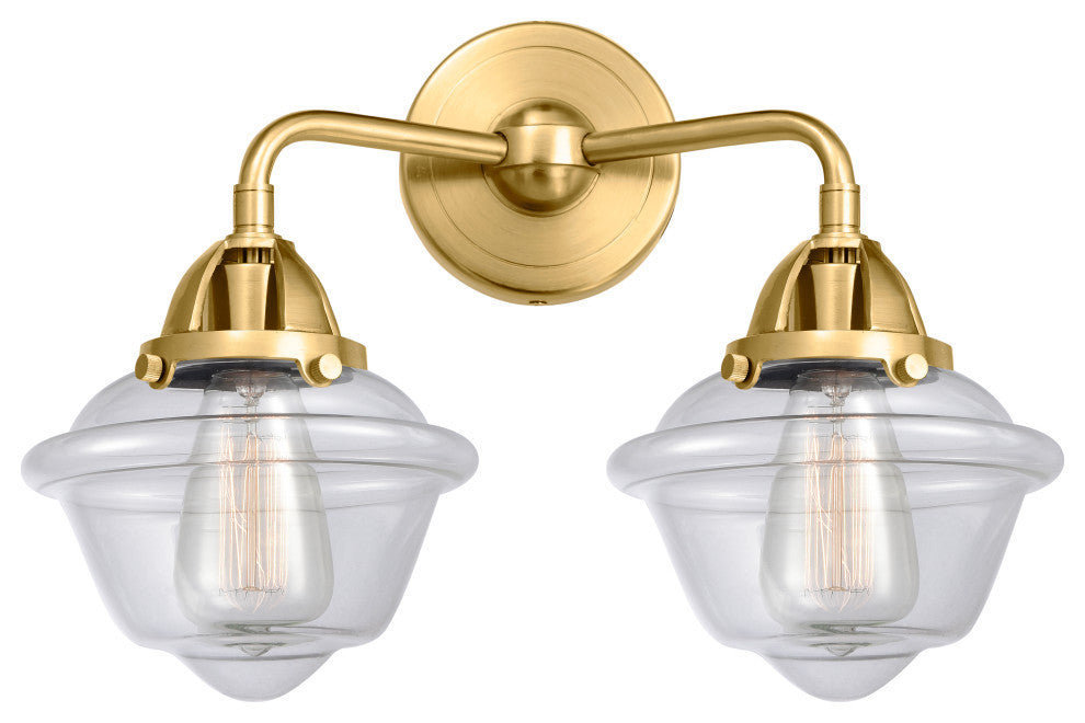 Innovations 288-2W-SG-G532 Oxford 2 Light 15.5" Bath Vanity Light, Satin Gold