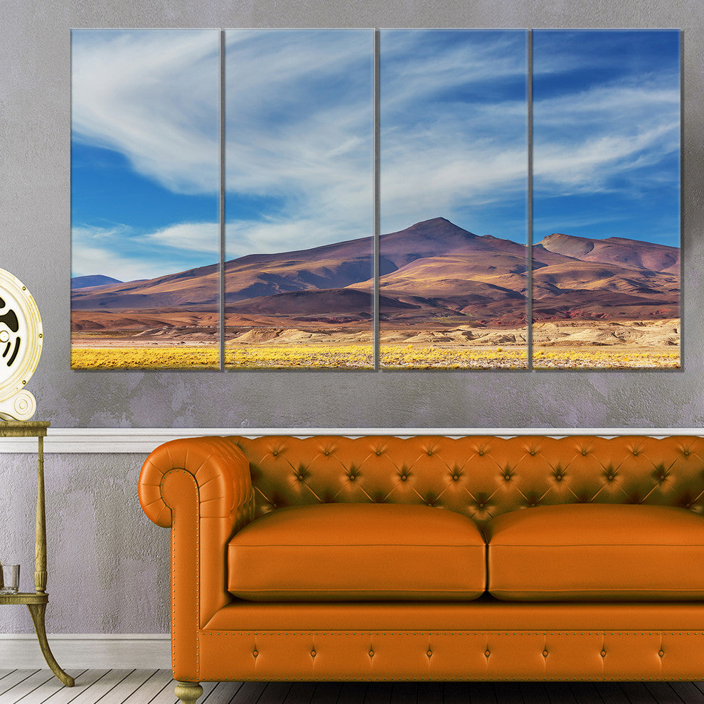 Bright Argentina Mountain Region, Landscape Canvas Print, 48"x28", 4 Panels