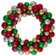 Traditional Colored 2-Finish Shatterproof Ball Christmas Wreath, 24"  Unlit