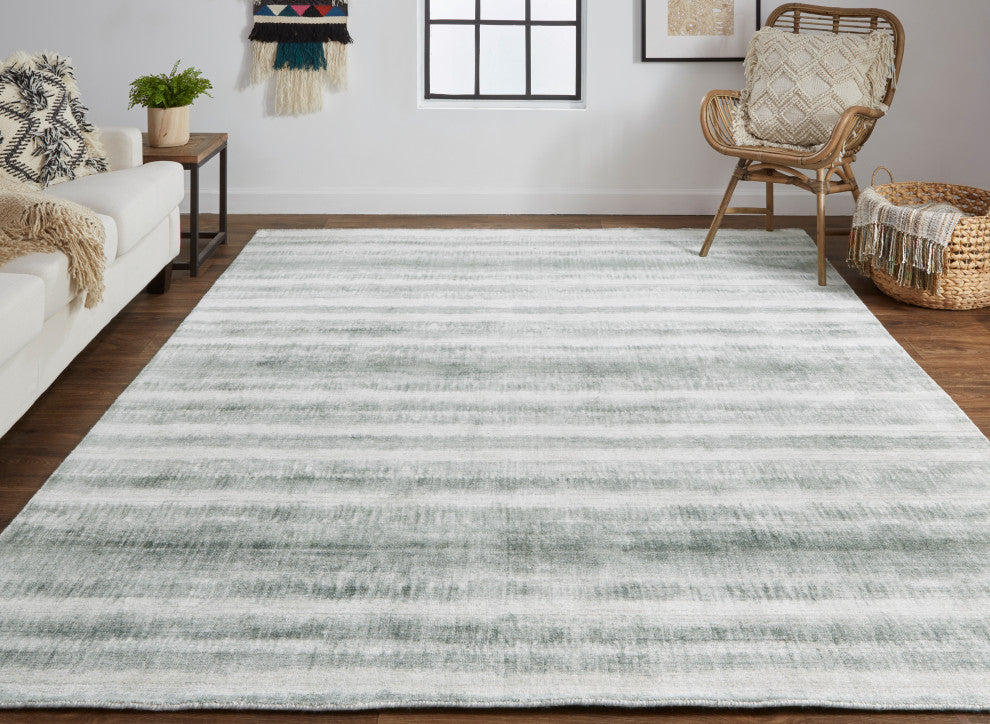 Weave & Wander Malana Handwoven Graident Rug, Green, 2'x3'