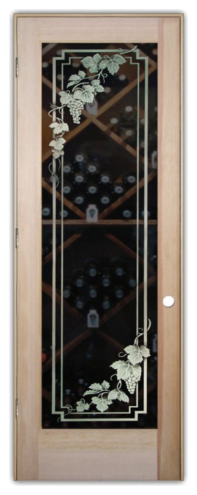 Wine Door - Vineyard Grapes Cascade - Douglas Fir (stain grade) - 32" x 80"...