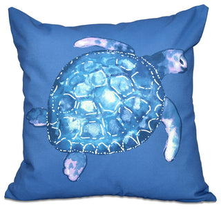 Sea Turtle, Animal Print Pillow, Blue, 20"x20"