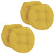 16" Polyester Solid Outdoor Round Tufted Chair Cushions, Set of 4, Lemon
