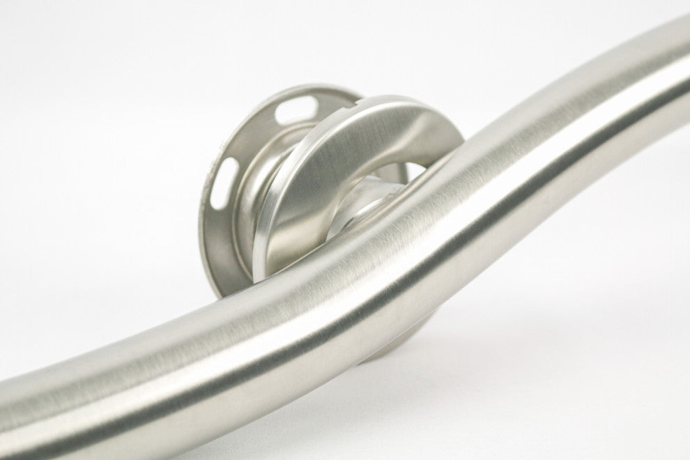 30" Maverick Double Arched Curved/Wave Bathroom Shower Grab Bar, Satin