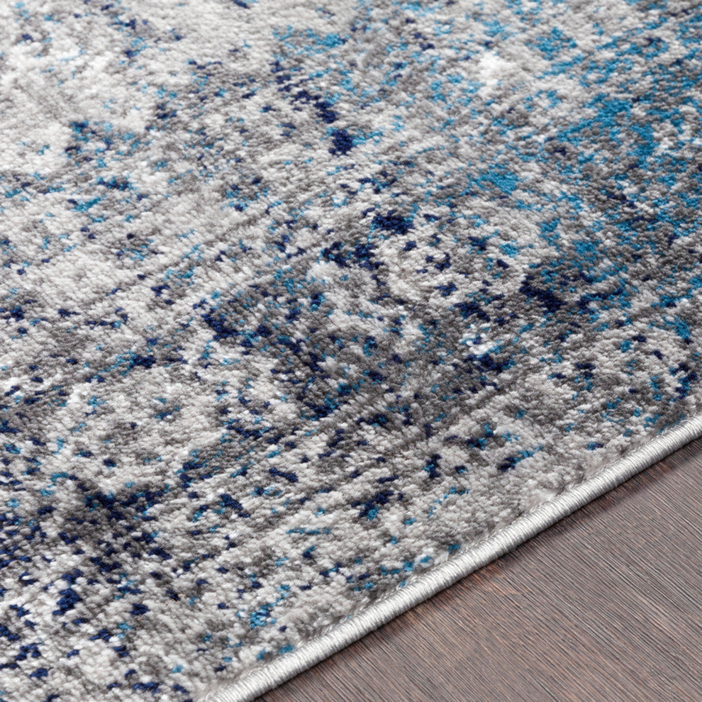 Monte Carlo Updated Traditional Light Gray, Charcoal Area Rug, 7'10"x10'3"
