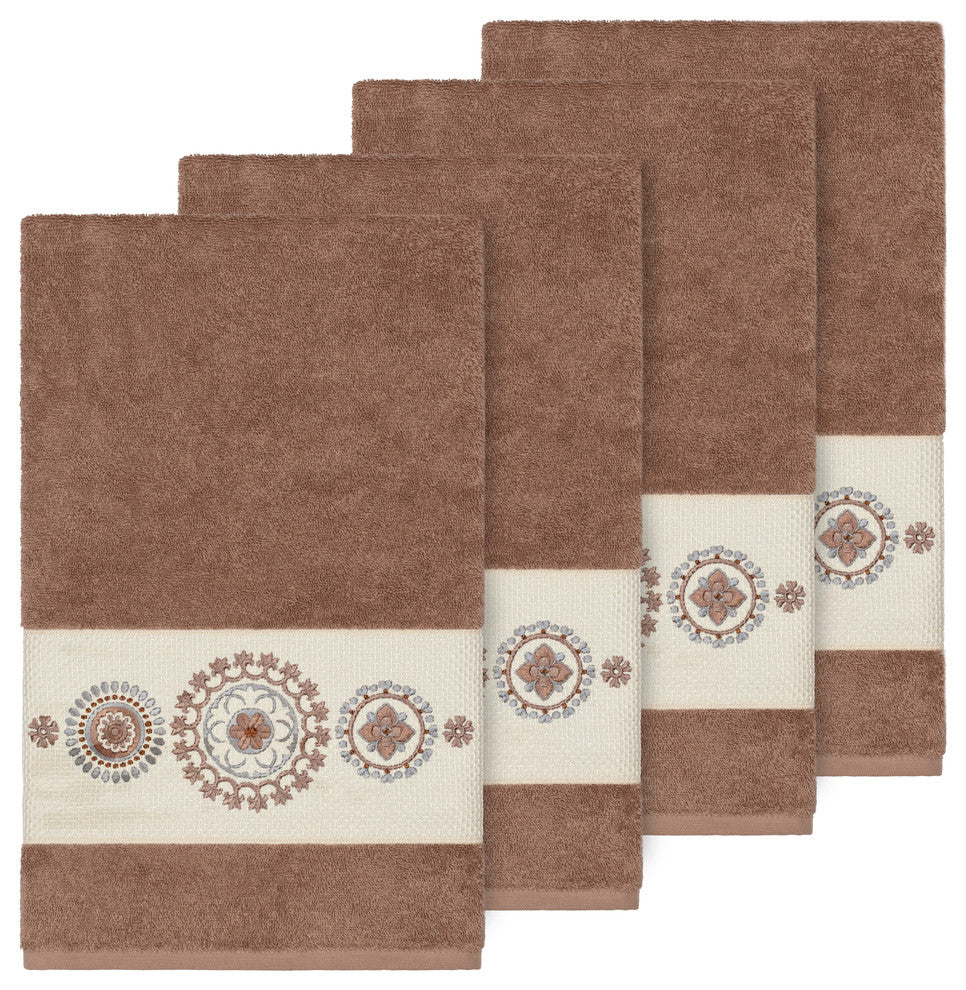 Isabelle 4 Piece Embellished Hand Towel Set