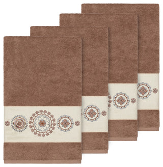 Isabelle 4 Piece Embellished Hand Towel Set
