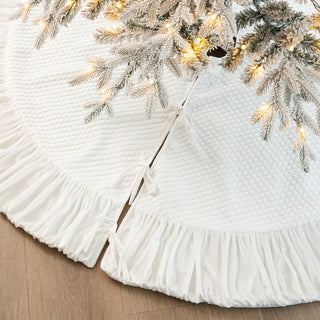 72"D Velvet Ruffled Christmas Tree Skirt