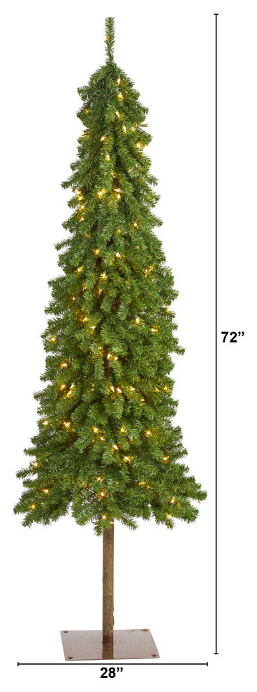 6' Alpine Artificial Christmas Tree With 200 Lights and 580 Bendable Branches