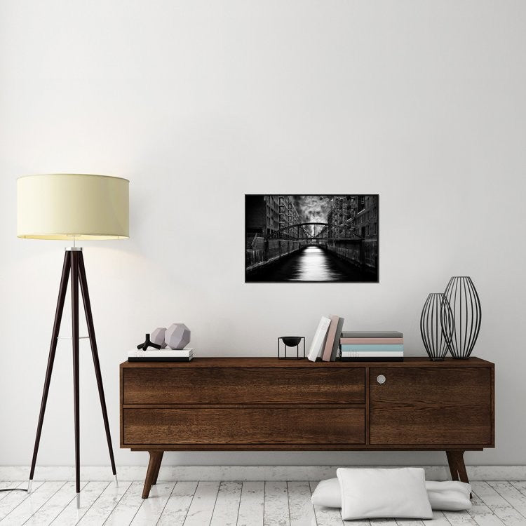 "The Other Side Of Hamburg" Framed Canvas Giclee by Stefan Eisele, 31x21"