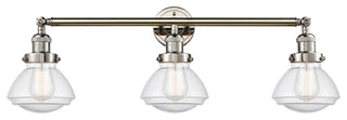 Olean 3 Light 31" Bath Vanity LIght, Polished Nickel, Seedy