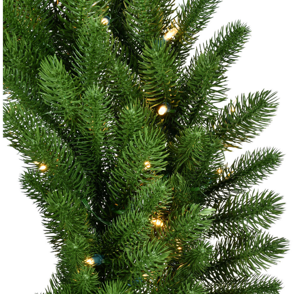 36-In. Green Fir Wreath, White Led