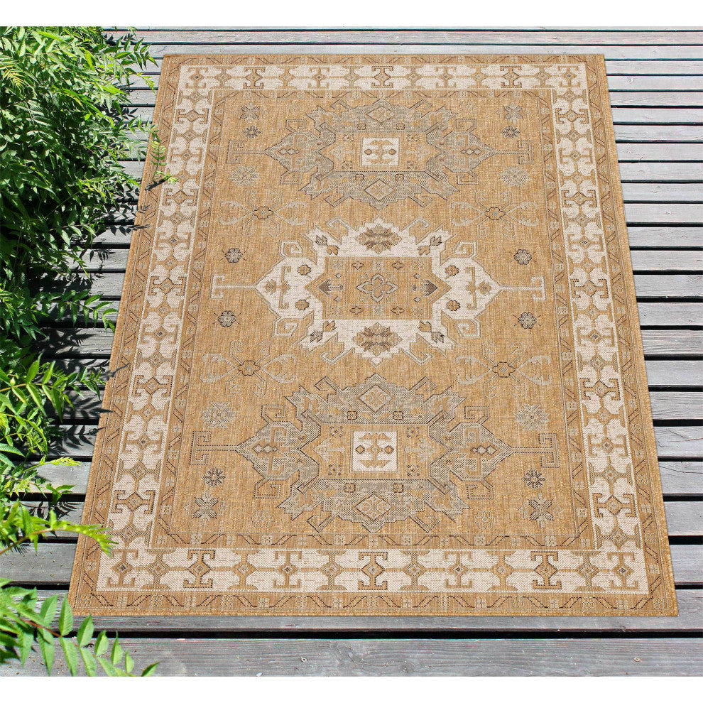 Carmel Kilim Indoor/Outdoor Rug, Sand, 4'10"x7'6"