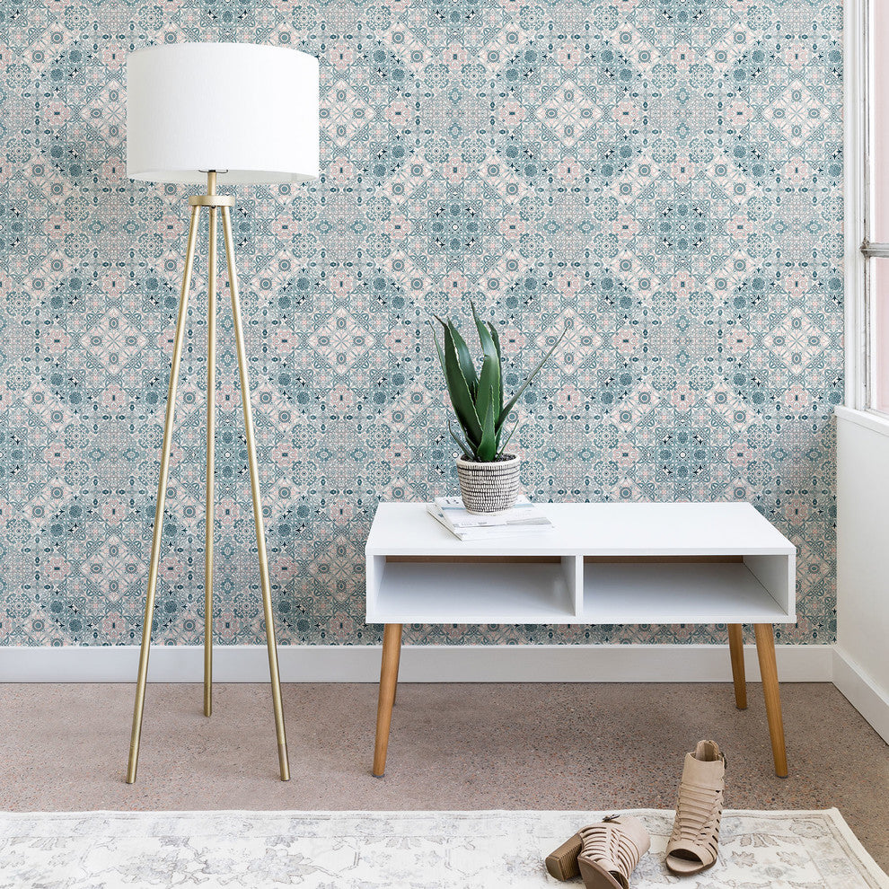Deny Designs Marta Barragan Camarasa Ceramic Tile Wallpaper, Blue, 2'x4'