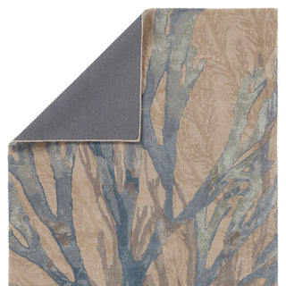Atoll Handmade Animal Pattern Blue/ Tan Area Rug 5'X8'