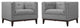 Modern Light Gray Serve Armchairs Set of 2