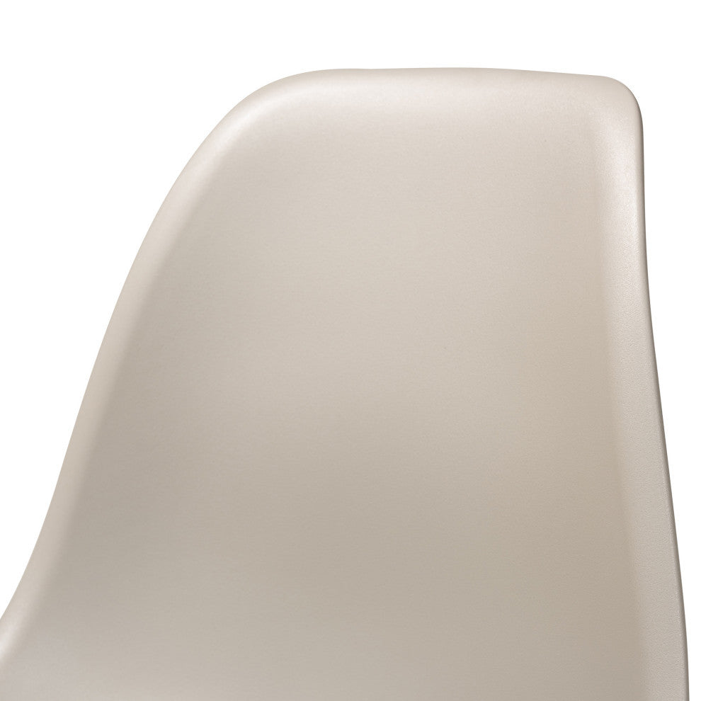 Russell Midcentury Modern 4-Piece Shell Side Chair Set Beige