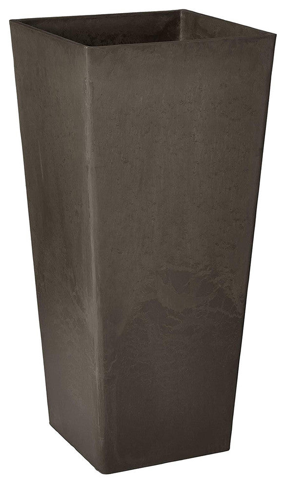 Contempo Tall Square Planter, Dark Charcoal