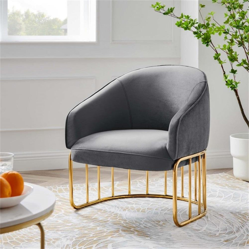 Legacy Performance Velvet Armchair, Gray