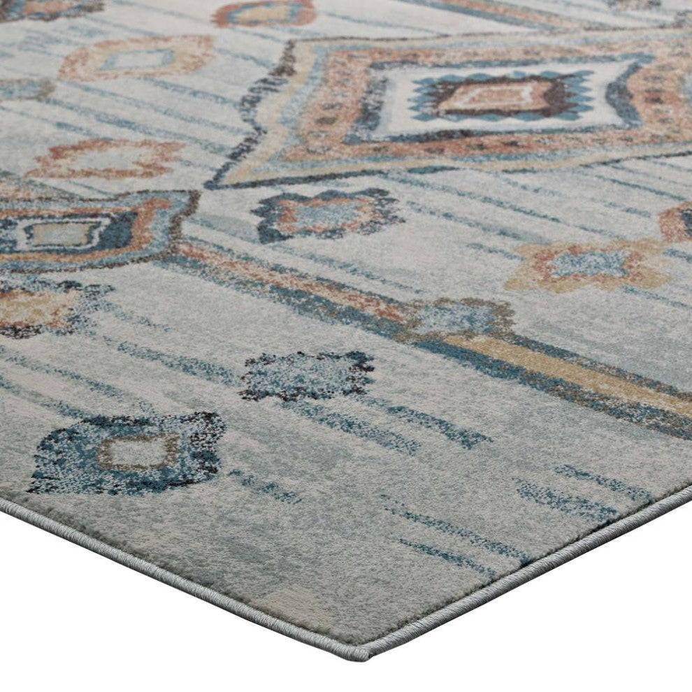 Modway Jenica Distressed Moroccan Tribal Abstract Diamond 8'x10' Area Rug