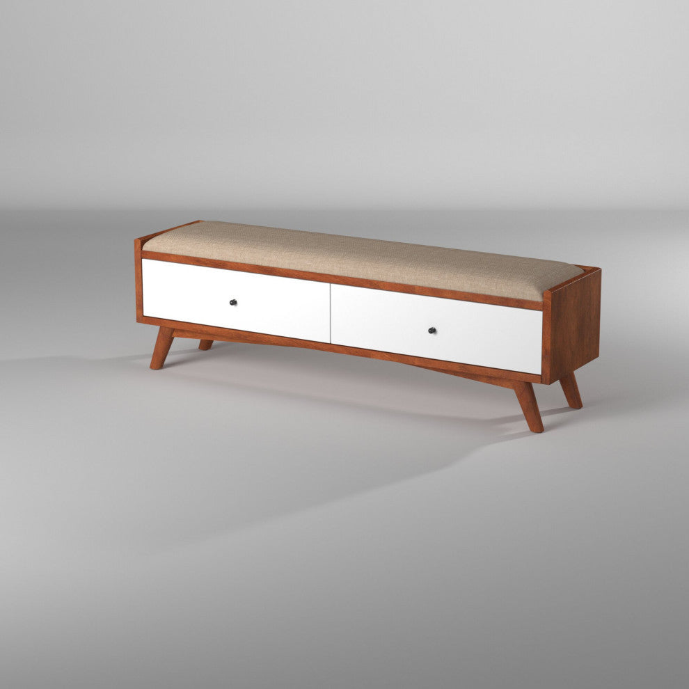 Flynn Bench, Acorn/White
