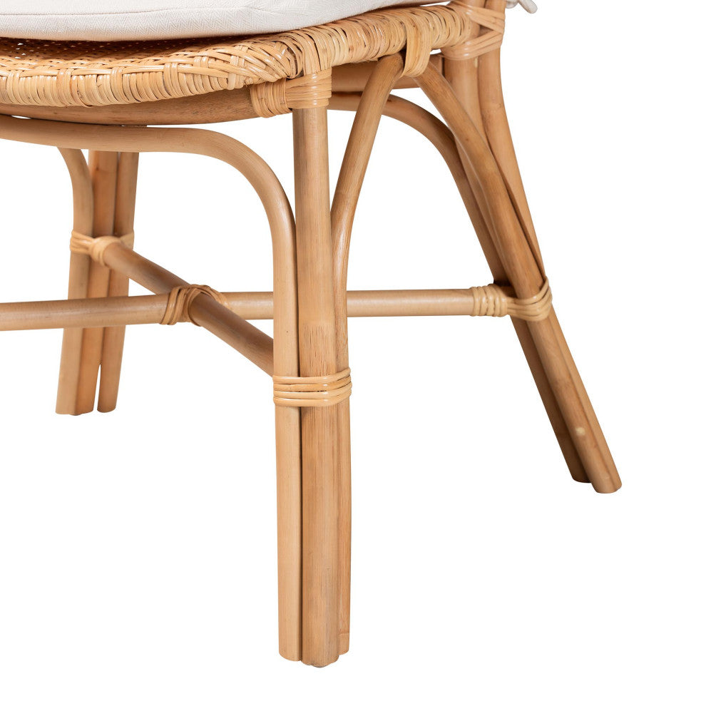 Mindy Modern Bohemian Natural Brown Finished Rattan Dining Chair