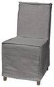 Set Of Two Gray And Brown Slipcovered Wood Parsons Chairs