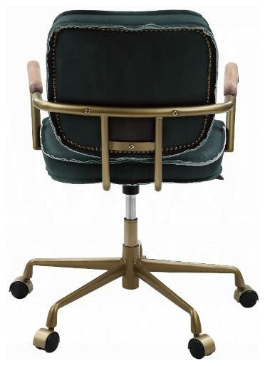 Siecross Office Chair, Emerald Green Leather