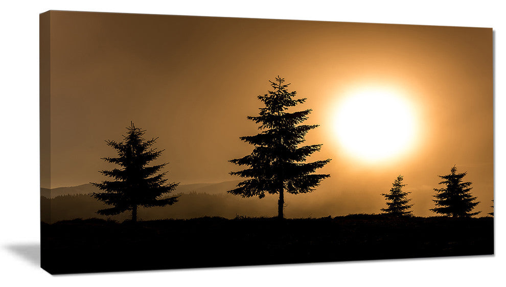 "Bright Sunrise Tree Silhouette" Canvas Print, 1 Panel