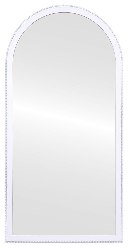 Vienne Framed Full Length Mirror, Crescent Cathedral, 23.4"x47.4", Linen White