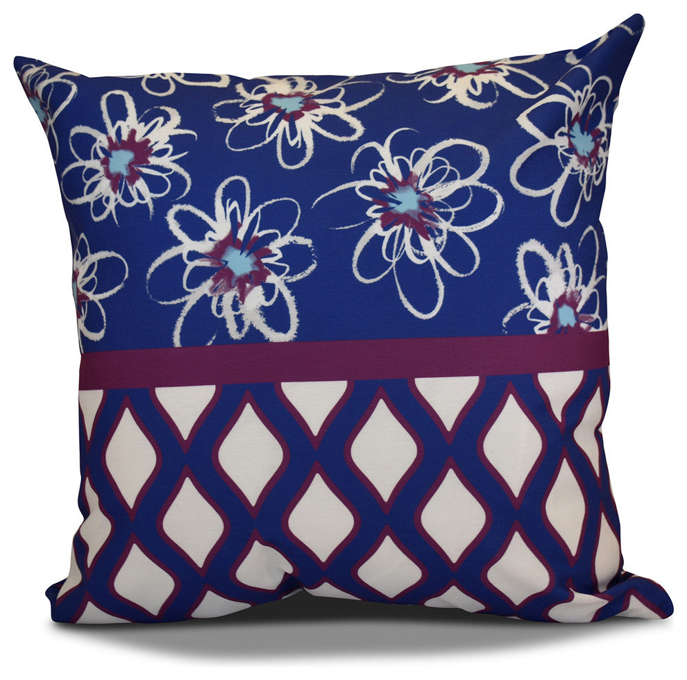 Decorative Outdoor Holiday Pillow Geometric, Purple, 18"x18"