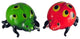 2-Piece Lady Bug Art Glass Sculptures