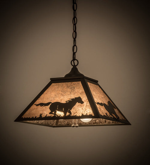 16 Square Running Horses Pendant