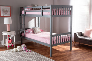 Baxton Studio Jude Modern and Contemporary Grayed Wood Twin Size Bunk Bed